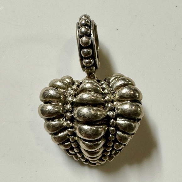 Sterling Silver Puffy Heart Pendant - Picture 7 of 11